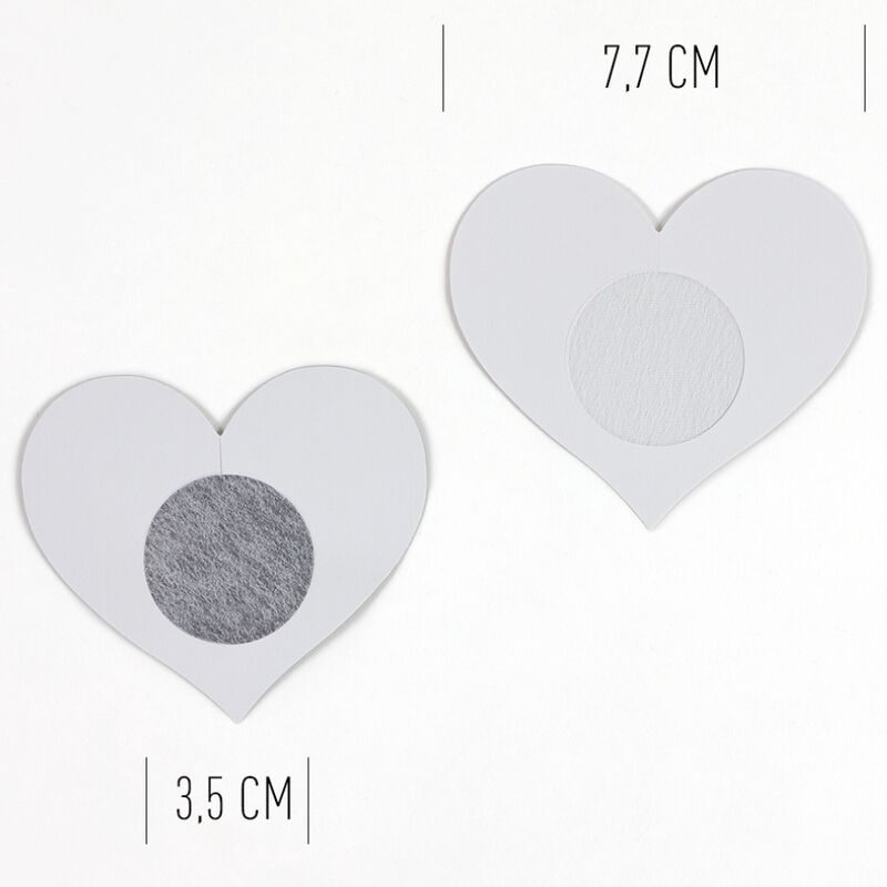 Cache-tétons décoratifs en forme de cœur — détail texture surface