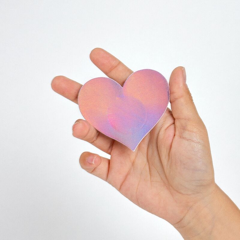 Cache-tétons décoratifs en forme de cœur — vue de dos