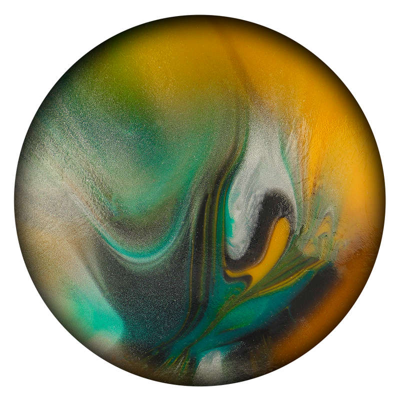 Gros plan sur le canal interne marbre du masturbateur Arges Cyclops en silicone, tunnel texture multicolore pour une sensation enveloppante intense.