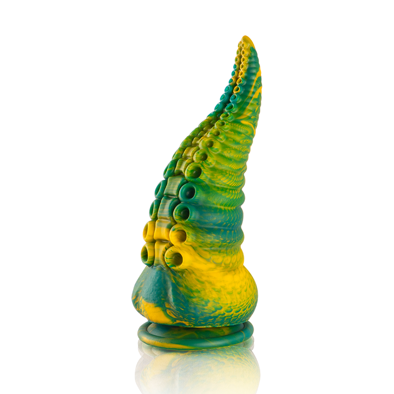 Gode tentacule fantasy en silicone texturé vert — vue principale