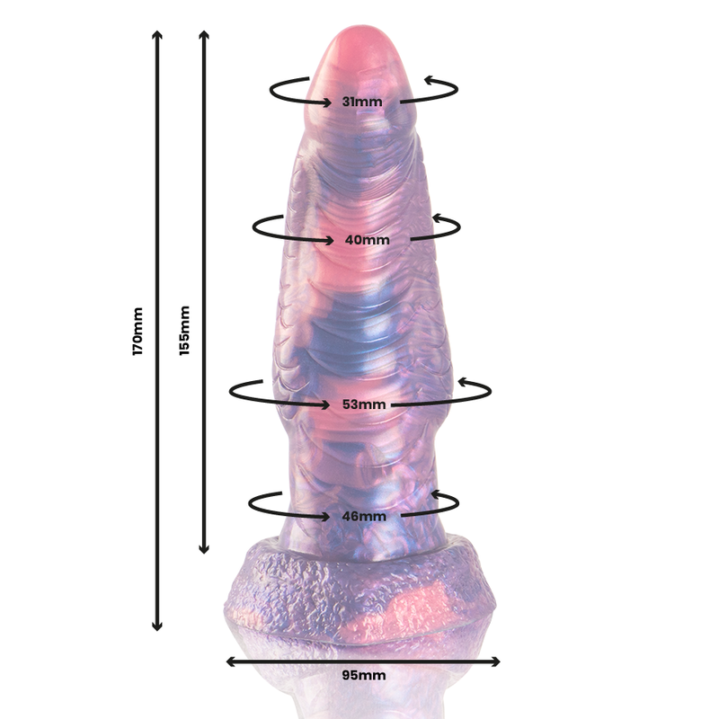 Gode fantasy Medusa en silicone texturé — vue de profil