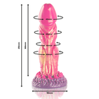 Gode cerberus fantasy en silicone flammé — vue de profil