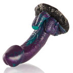 Gode basilic fantasy écailleux en silicone — vue de dos