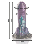 Gode basilic fantasy écailleux en silicone — vue de profil