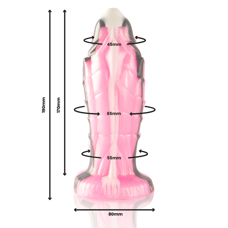 Gode Triton en silicone texturé reptile — vue de profil