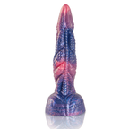 Gode dionysus fantasy en silicone coloré — détail texture surface