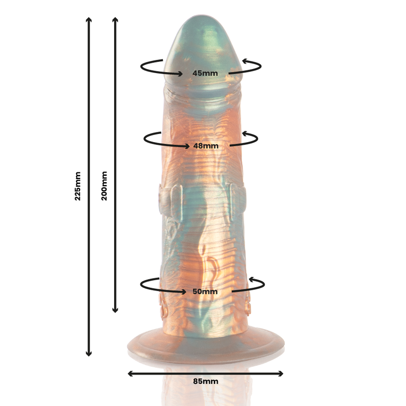 Gode Talos en silicone grand format — vue de profil