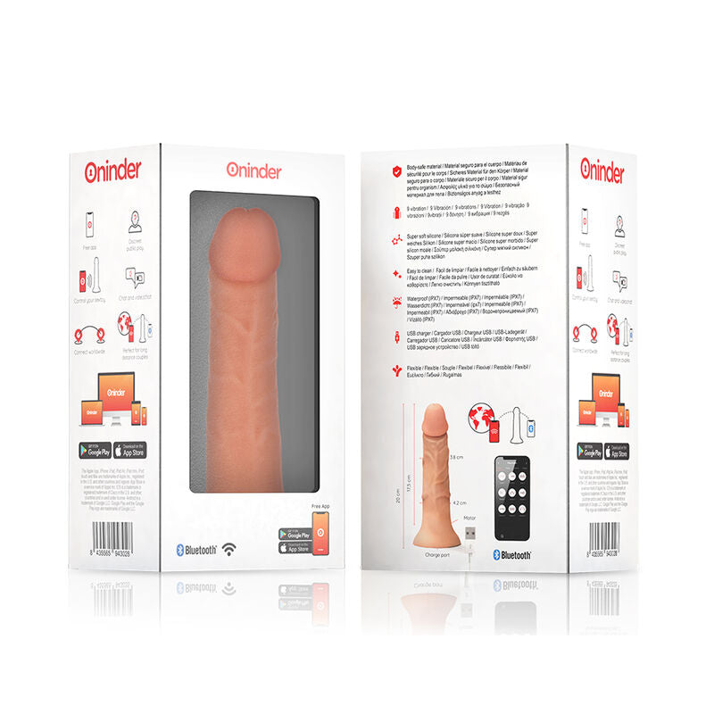 Gode vibrant connecté silicone Bogotá 9 modes — packaging fournisseur