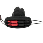 Vue de dessous du plug Tartarus ElectraStim montrant les quatre zones conductrices rouges a la base, technologie quadripolaire creant une illusion de rotation electro.
