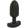 Plug anal Tartarus ElectraStim en silicone noir vu de face, corps conique a coutures contrastees et base a bascule, technologie quadripolaire pour electrostimulation.
