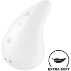 satisfyer vibrateur dew drop lay on blanc