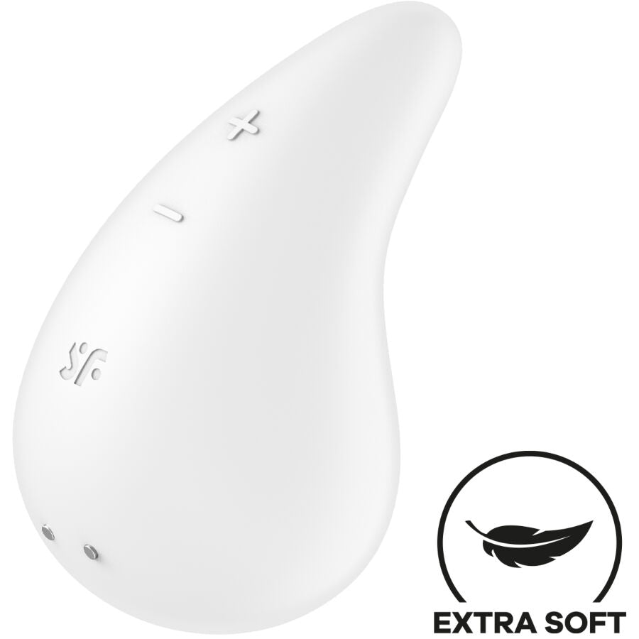 satisfyer vibrateur dew drop lay on blanc