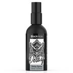 Flacon de spray retardant Black Hole Delay 30 ml de face, vaporisateur noir au logo tigre, formule rafraichissante base eau pour prolonger les rapports
