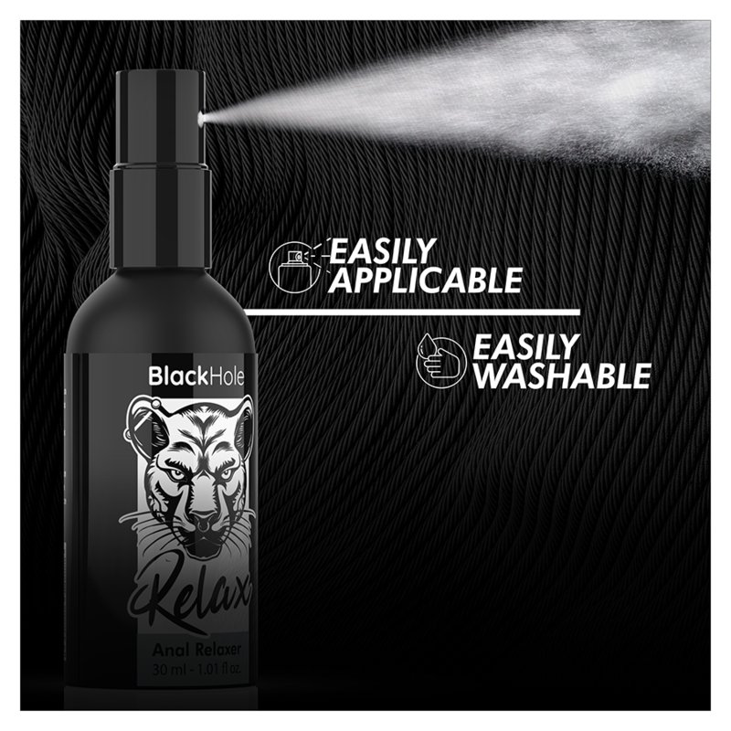 Spray relaxant anal Black Hole 30 ml — vue de profil