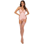 Ensemble 3 pièces corset dentelle, string et bas — vue principale