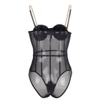 Body transparent à bretelles chaîne et armatures — packaging fournisseur