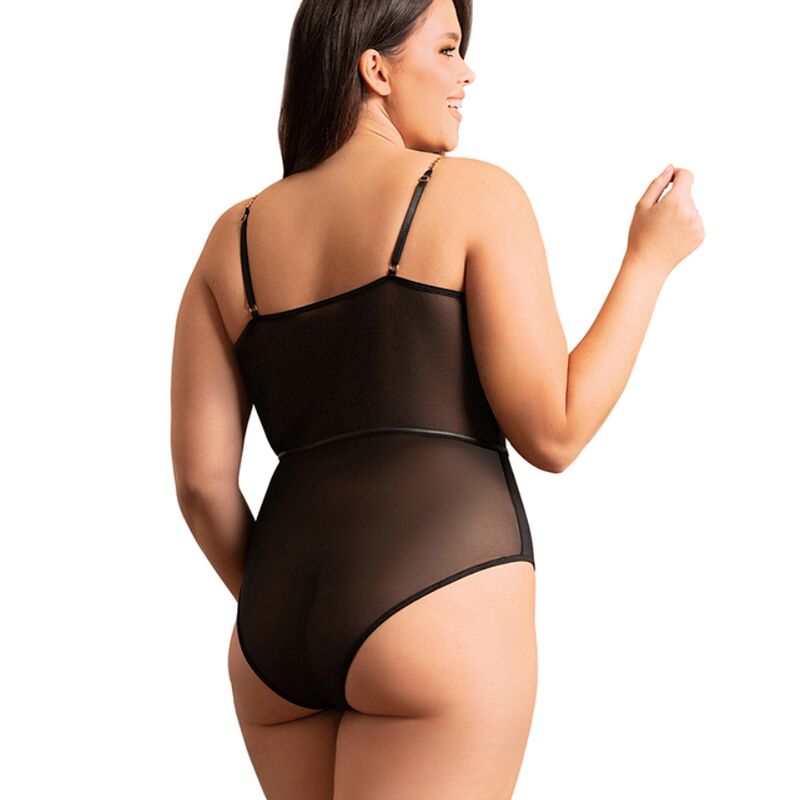 Body transparent à bretelles chaîne et armatures — vue de dos
