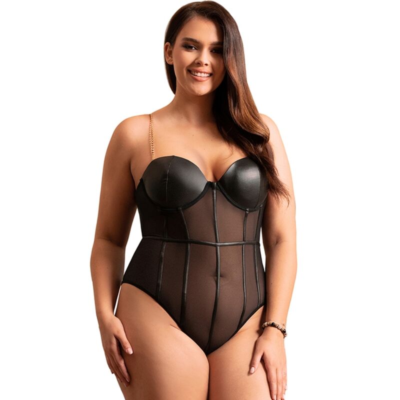 Body transparent à bretelles chaîne et armatures — détail produit