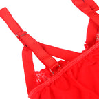 Teddy en dentelle rouge jarretière intégrée et anneaux de ja — emballage produit