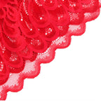 Babydoll en satin rouge avec dentelle florale — détail design 2