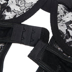 Teddy en dentelle noir détail bandes et jarretière intégrée — angle alternatif 2