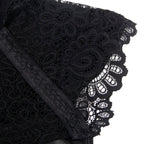 Robe lingerie en dentelle noire et détails cuir — vue principale 2