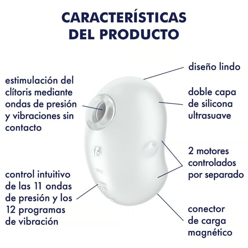 Stimulateur clitoridien à ondes de pression et vibrations — vue de dos