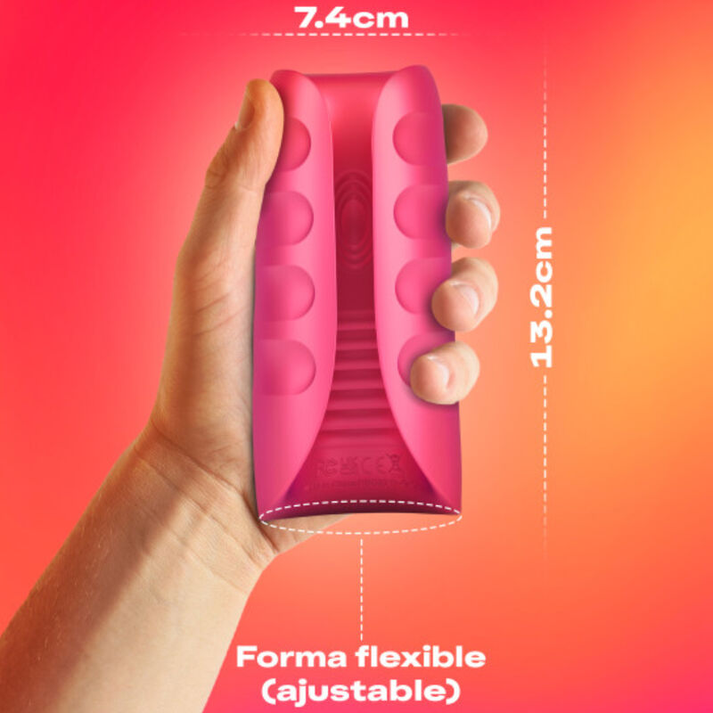 Masturbateur vibrant texturé Ride & Vibe — vue de profil