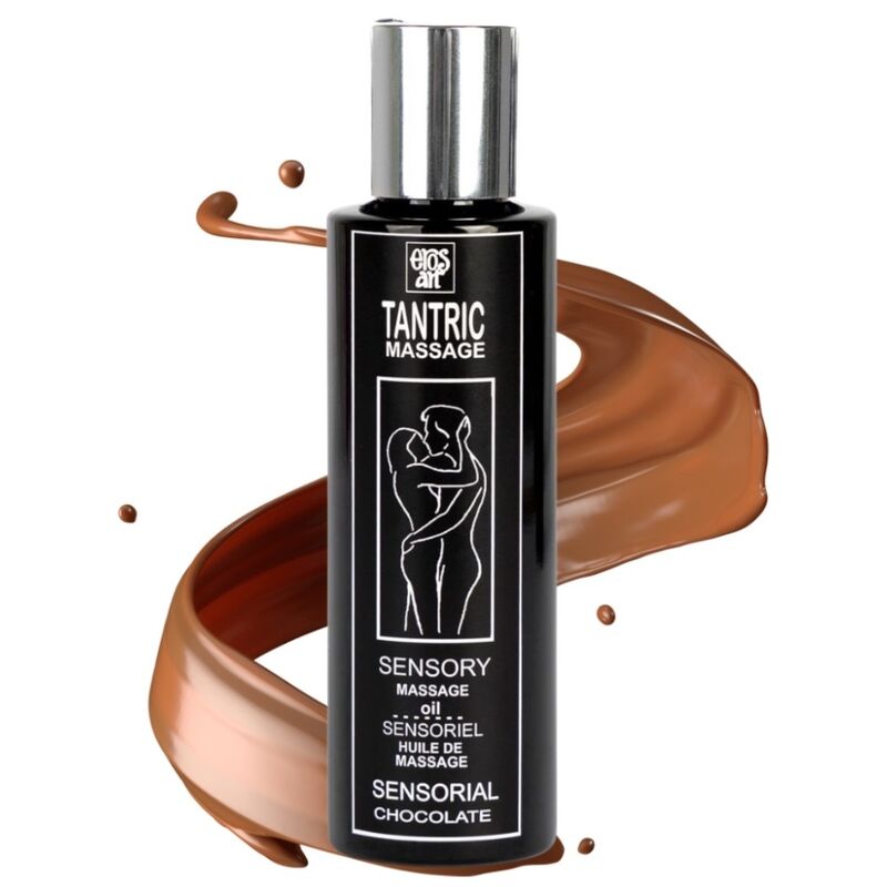 Huile de massage tantrique parfum chocolat — vue de profil