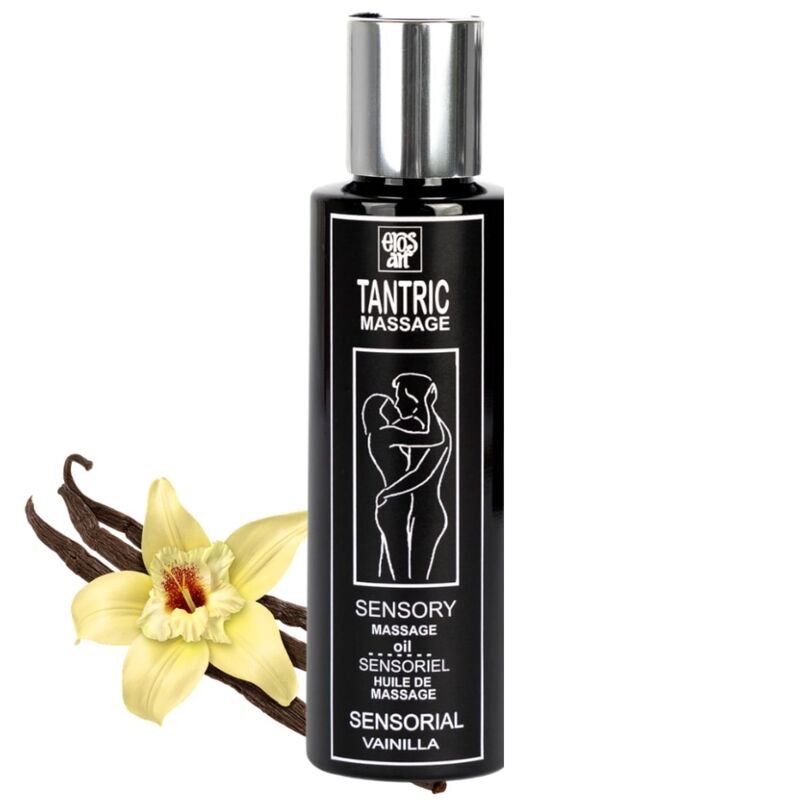 Huile de massage tantrique parfum vanille — vue de profil