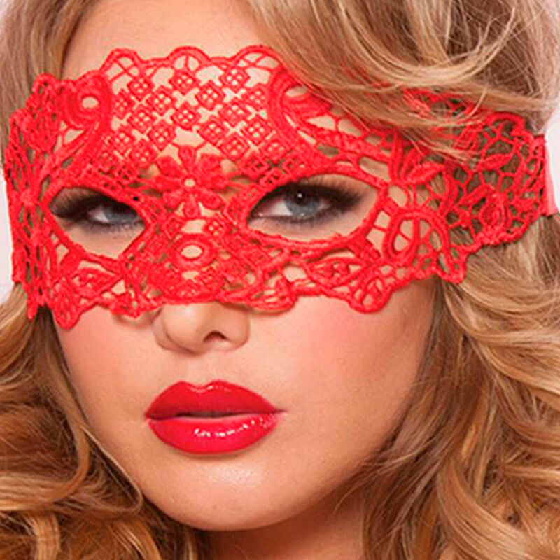 Masque dentelle rouge