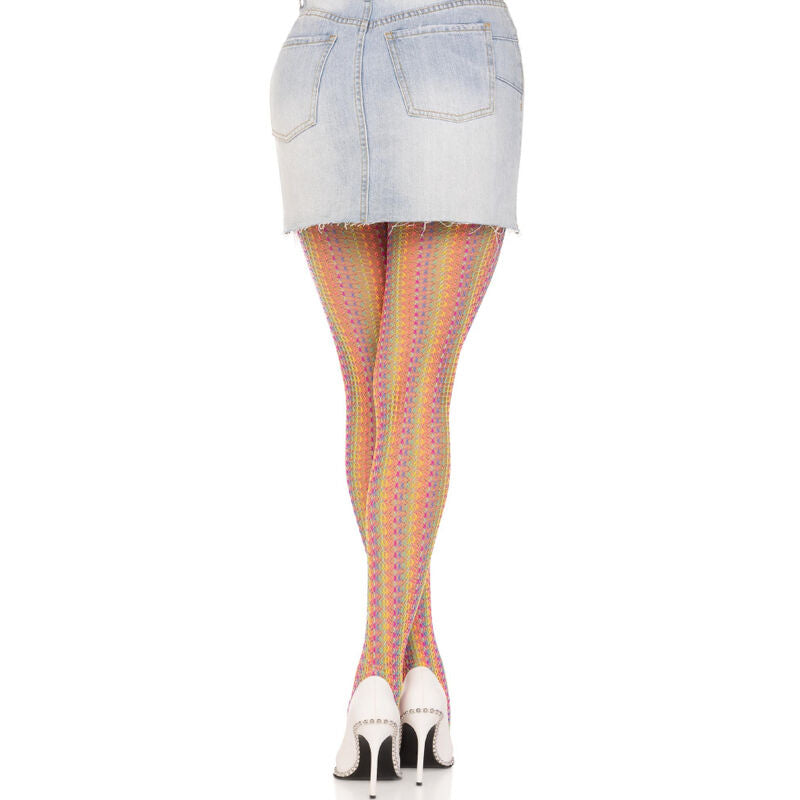 Collants résille au crochet arc-en-ciel — détail produit