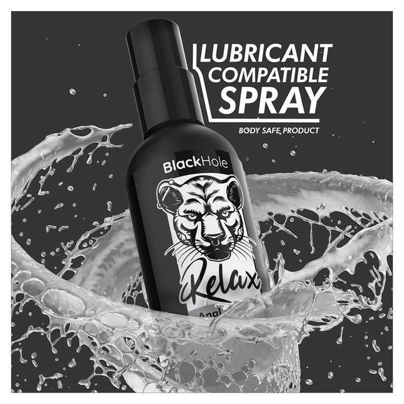 Spray relaxant anal Black Hole 30 ml — détail texture surface