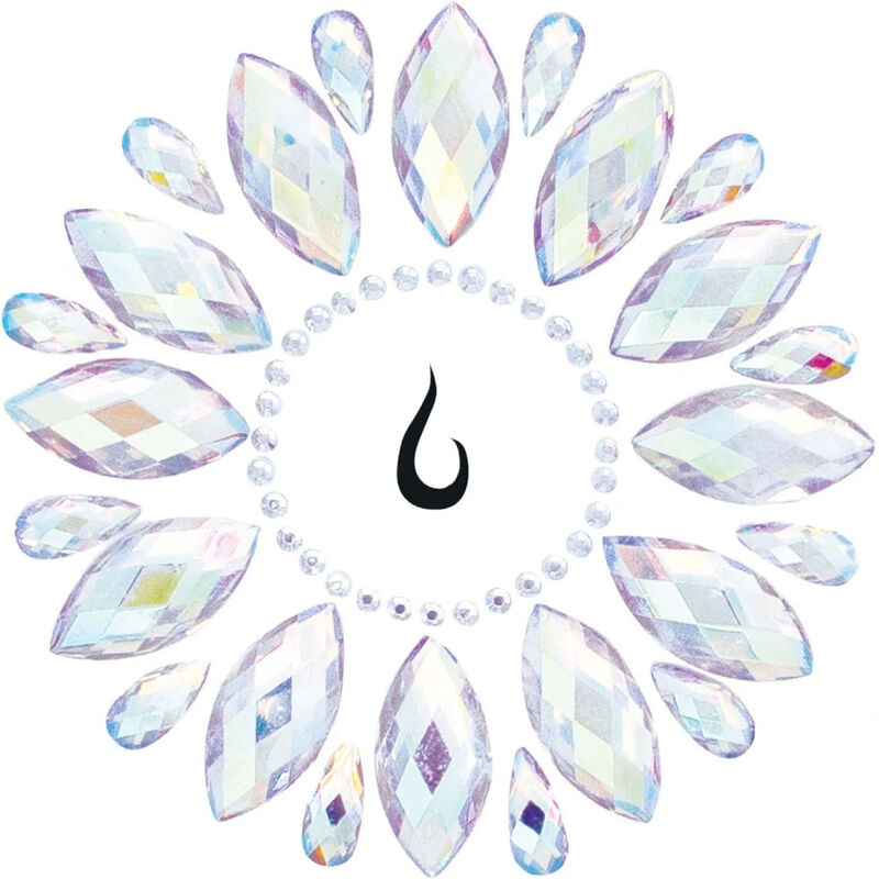 Bijou de corps adhésif strass irisé Sunburst — vue principale