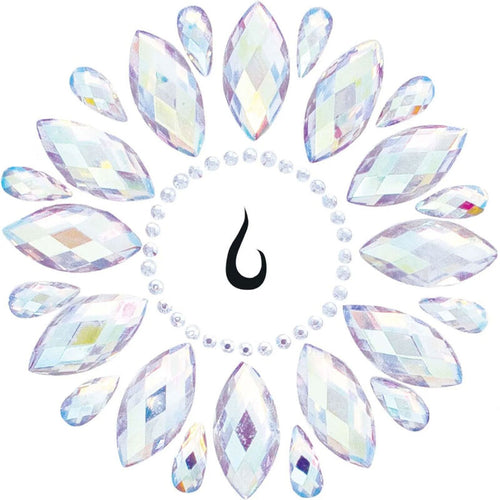 Bijou de corps adhésif strass irisé Sunburst — vue principale