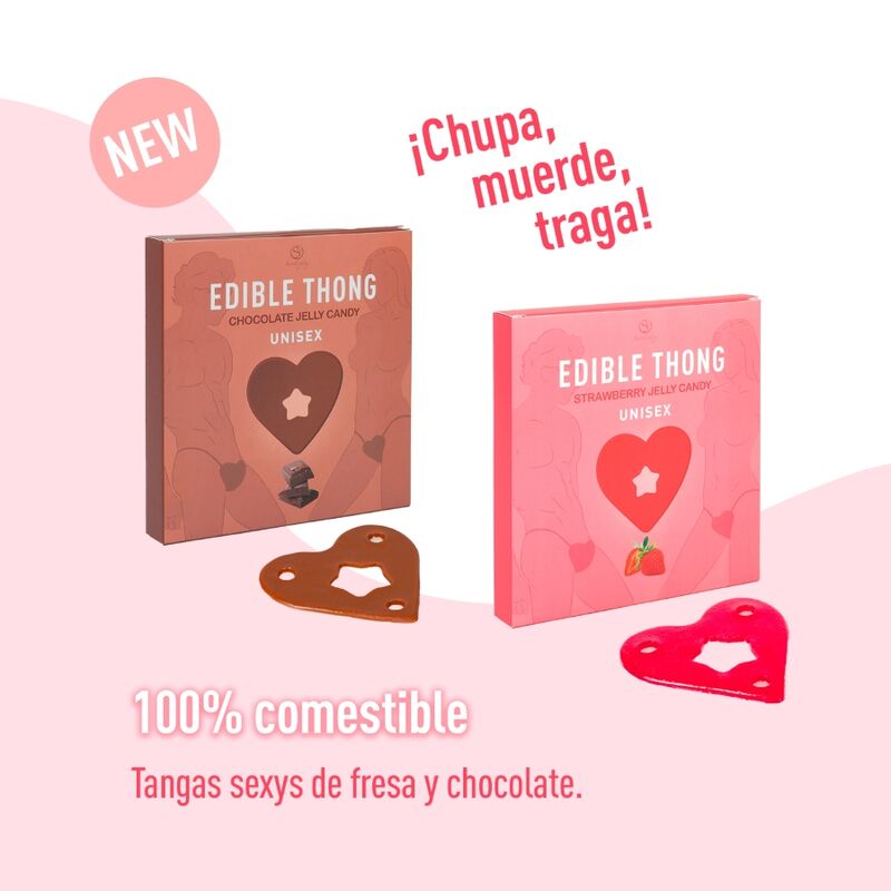 String comestible chocolat Secret Play — vue de dos
