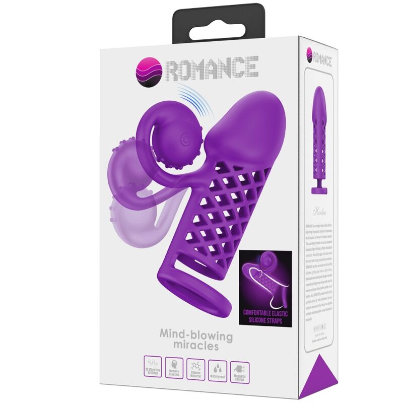 Gaine pénienne vibrante extensible en silicone à tête spiral — détail base