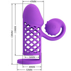 Gaine pénienne vibrante extensible en silicone à tête spiral — vue rapprochée