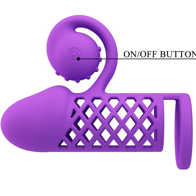 Gaine pénienne vibrante extensible en silicone à tête spiral — emballage produit