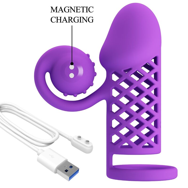Gaine pénienne vibrante extensible en silicone à tête spiral — comparatif dimensionnel
