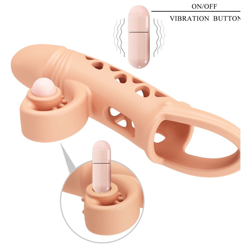 Gaine pénienne extensible vibrante avec anneau de maintien — emballage produit