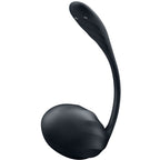 Stimulateur Satisfyer noir en forme de point d interrogation, base en goutte et col effile