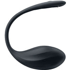 Stimulateur Satisfyer noir en large boucle ouverte, silicone mat et tige tres souple