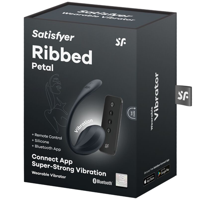 Boite noire du stimulateur Satisfyer avec mentions silicone et application Bluetooth