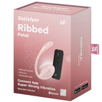 Boite du stimulateur Satisfyer rose poudre avec mention application Bluetooth