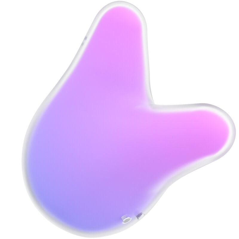 Satisfyer Mermaid Vibes degrade violet et rose vu de trois quarts, forme abstraite en silicone a embout d'air pulse, design ludique dedie a la stimulation du clitoris