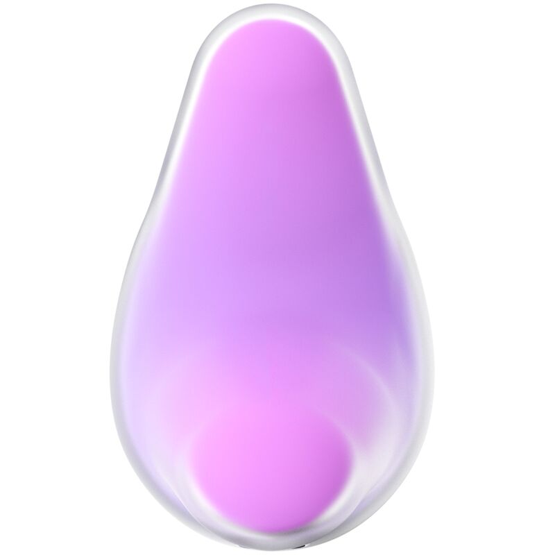 Gros plan sur la cavite d'aspiration rose du Satisfyer Mermaid Vibes degrade violet en silicone, ondes de pression d'air enveloppant doucement le clitoris