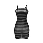 Robe résille rayée noire taille unique — vue rapprochée