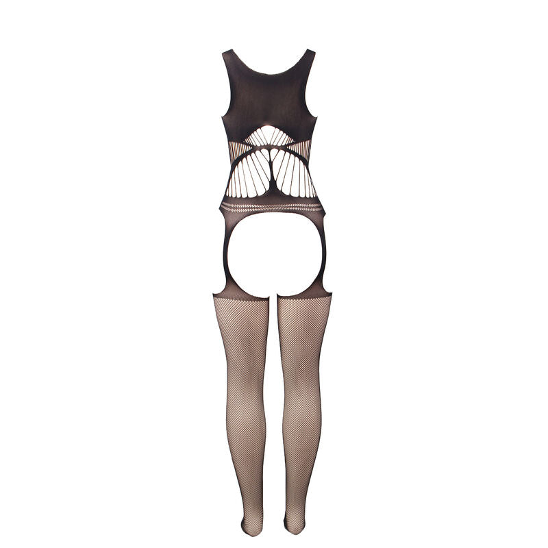 Bodystocking résille épaules ouvertes à coque — vue de dos