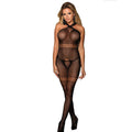 Bodystocking résille noir bretelles croisées — vue principale